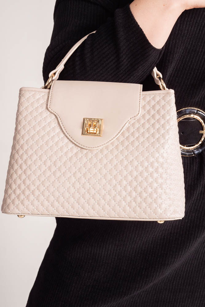 Beige Quilted Handbag MONI