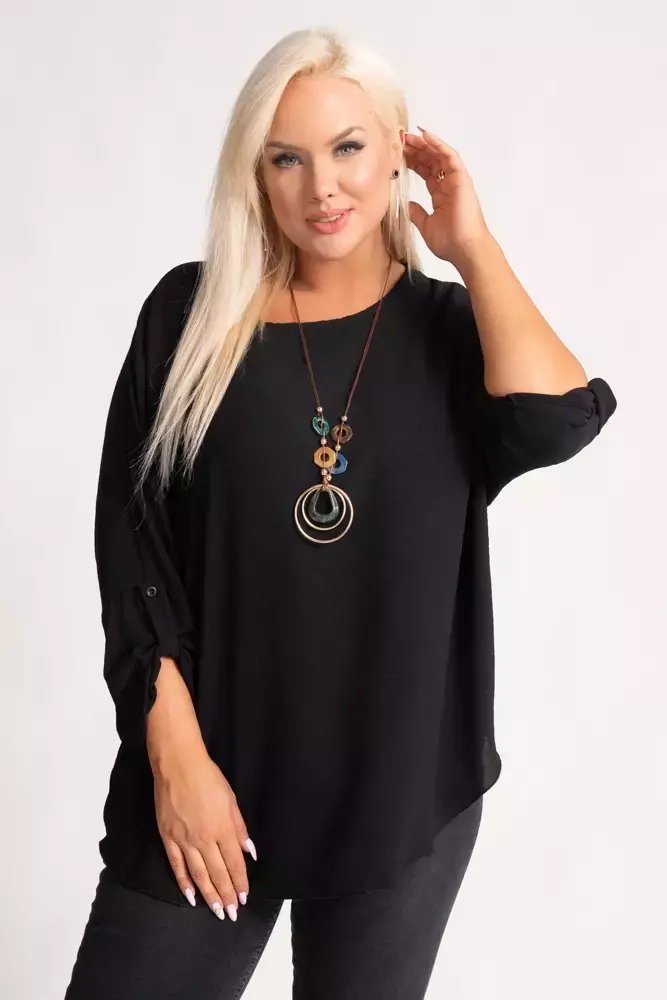 Black Blouse with GERTO Pendant