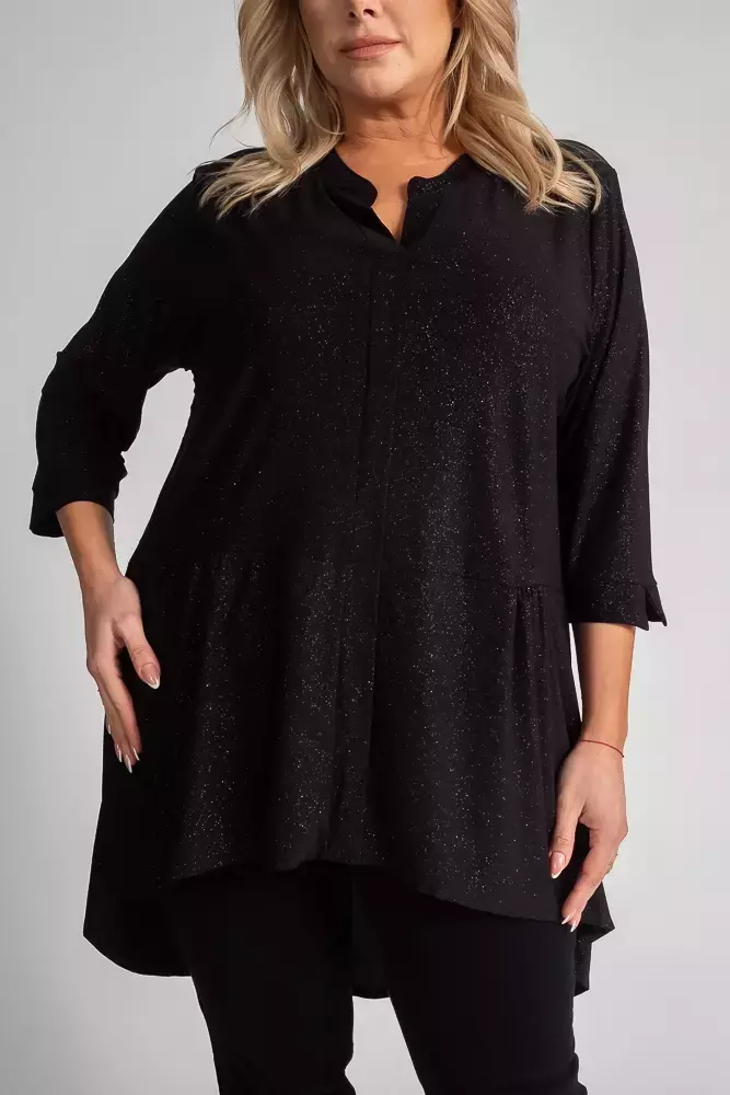 Black Brocade Blouse by VERONI