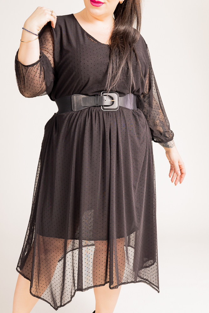 Black Mesh Dress XEMENO