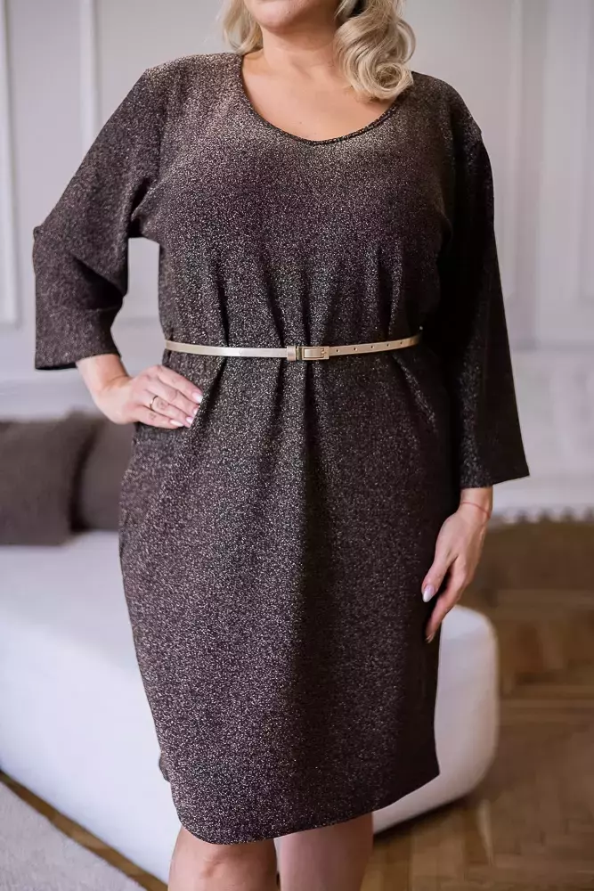 Brown Shimmering Dress KOLIO