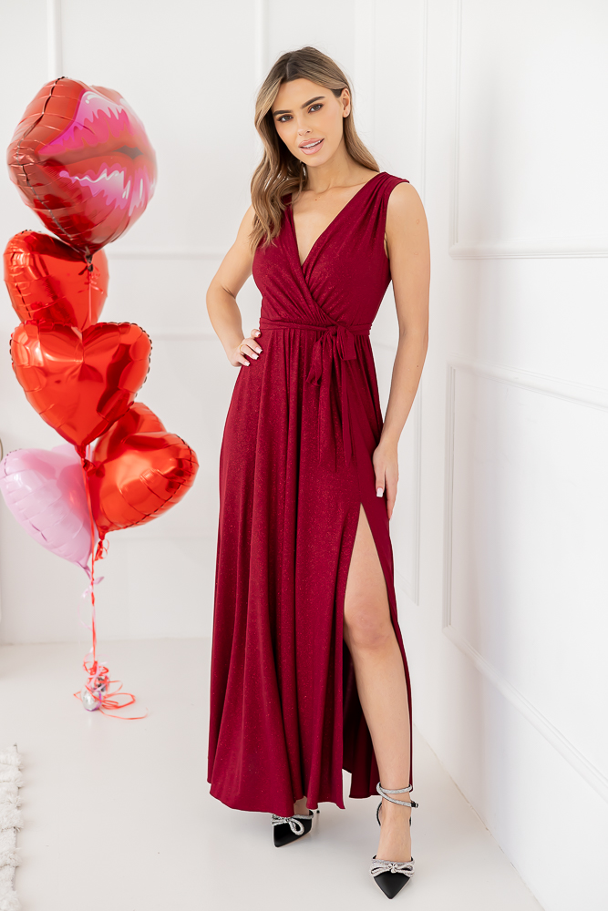 Maroon FIANCO Maxi Dress