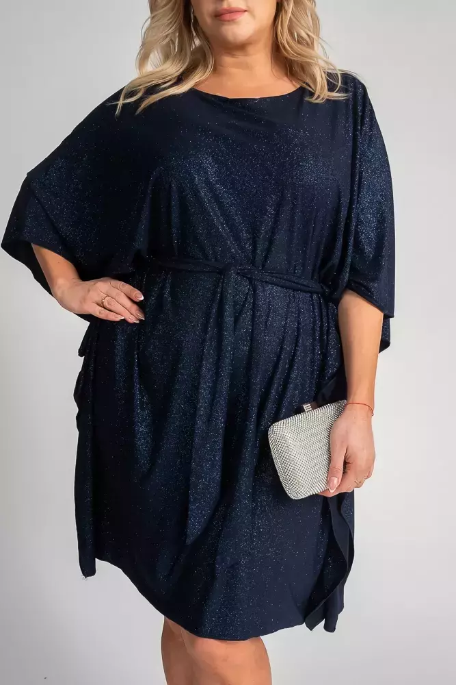 Navy blue BEGIO brocade dress