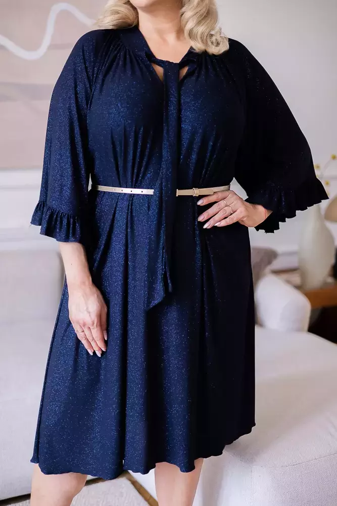 Navy blue KARDIN brocade dress