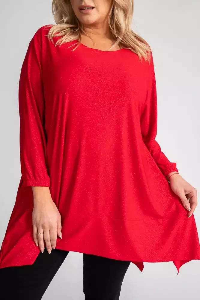 Red Glitter Blouse QUENTI