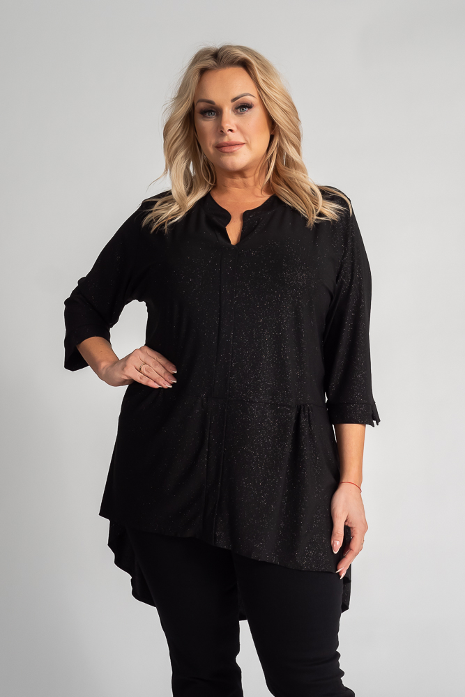  Black Brocade Blouse by VERONI