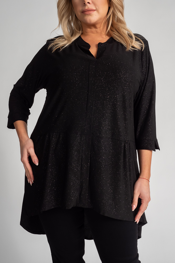  Black Brocade Blouse by VERONI