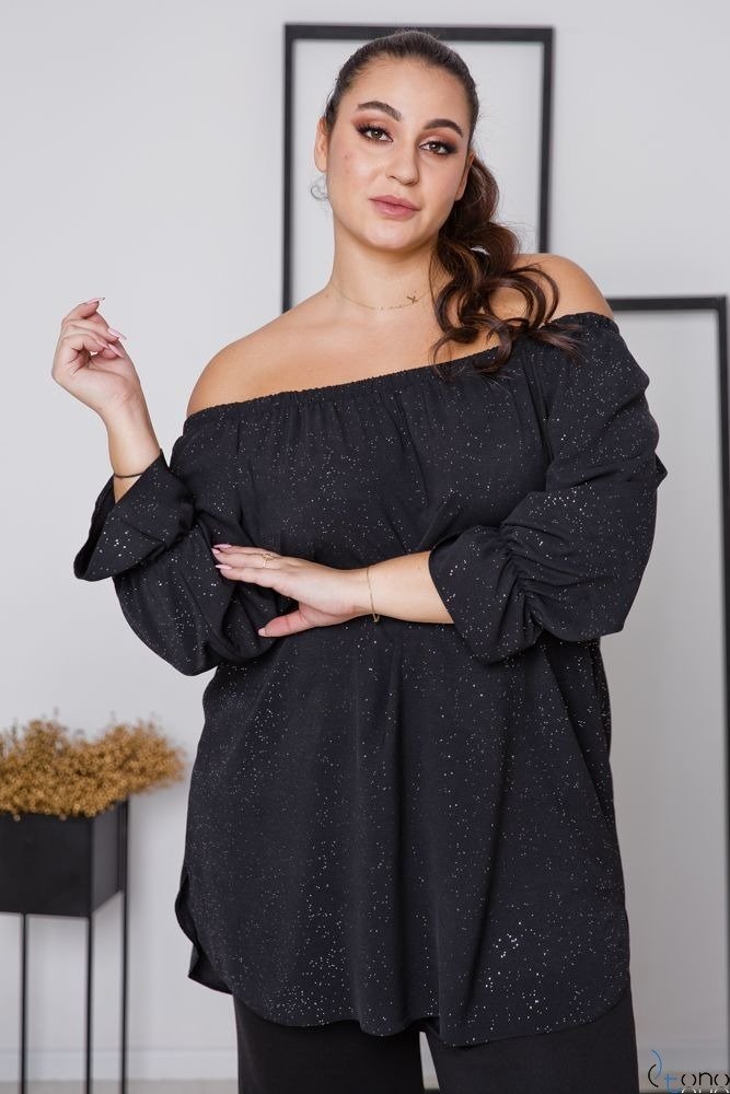  Black LAFER Plus Size Tunic