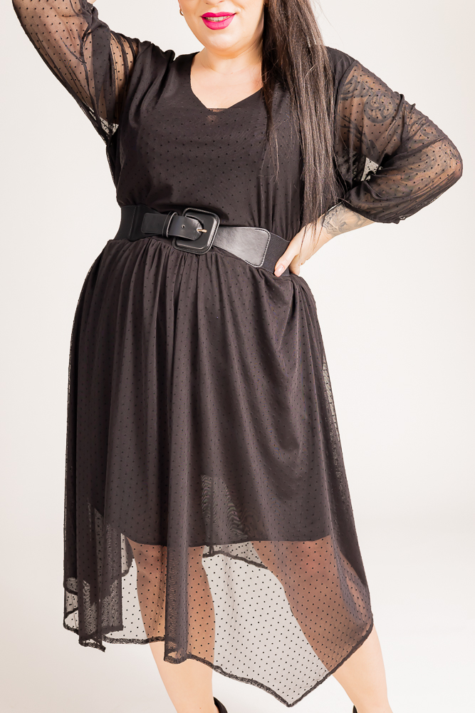  Black Mesh Dress XEMENO