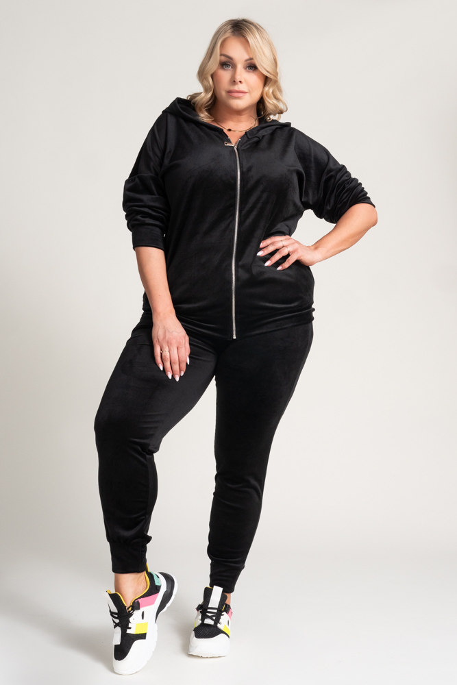  Black Velour Tracksuit Set KARMENIO