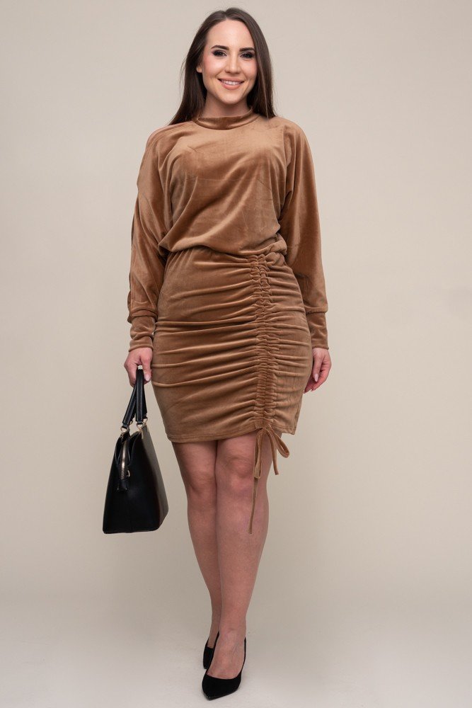  Camel SABLA Velour Dress