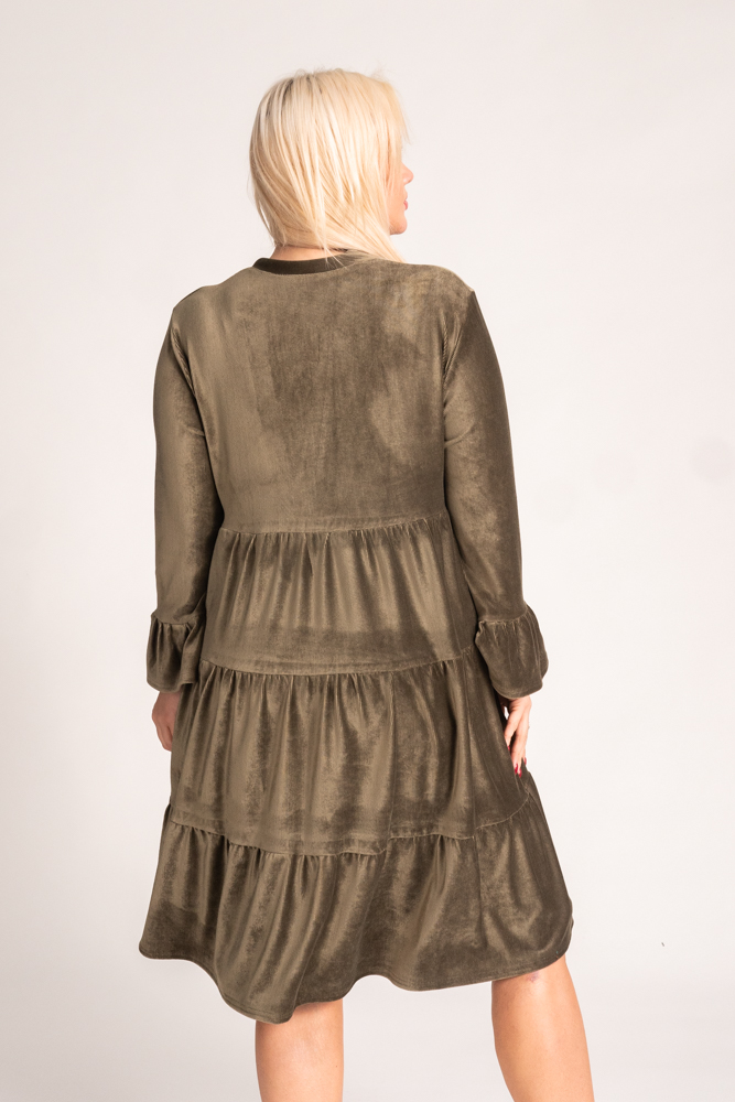  Khaki Dress with frills KEGI