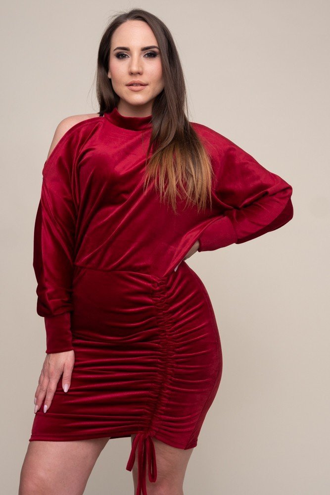  Maroon SABLA Velour Dress