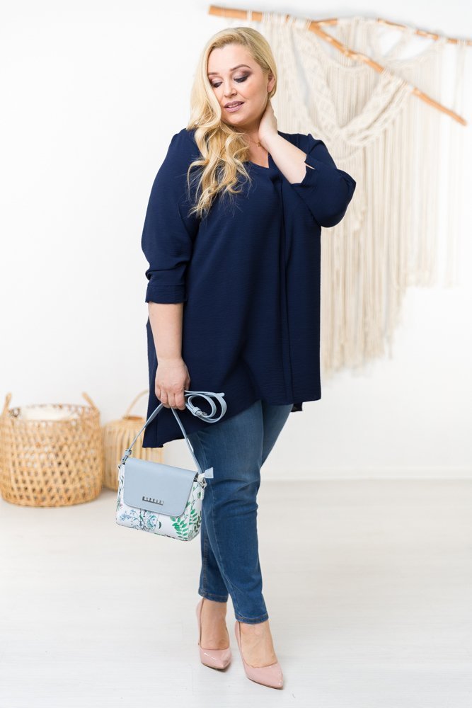  Navy Blue Plus Size Tunic by CENZA