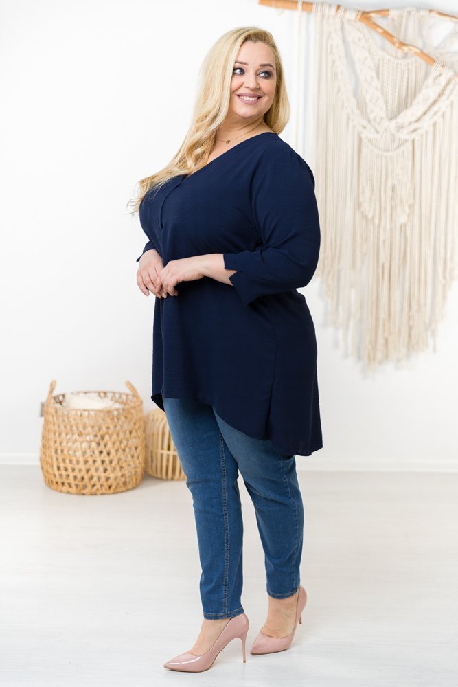  Navy Blue Plus Size Tunic by CENZA