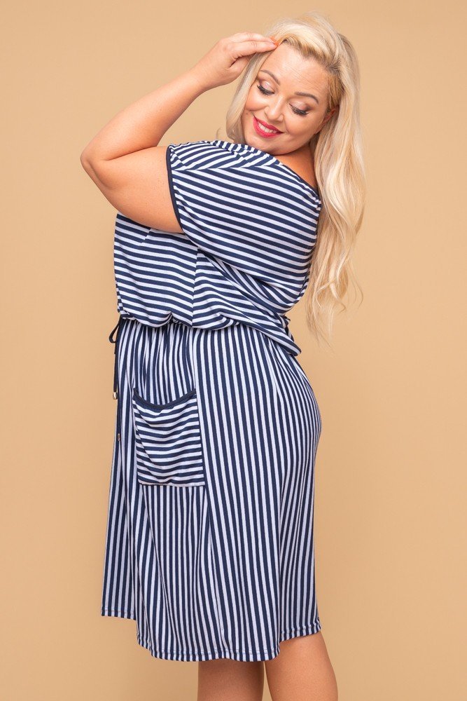  Navy blue and white STREPE Dress