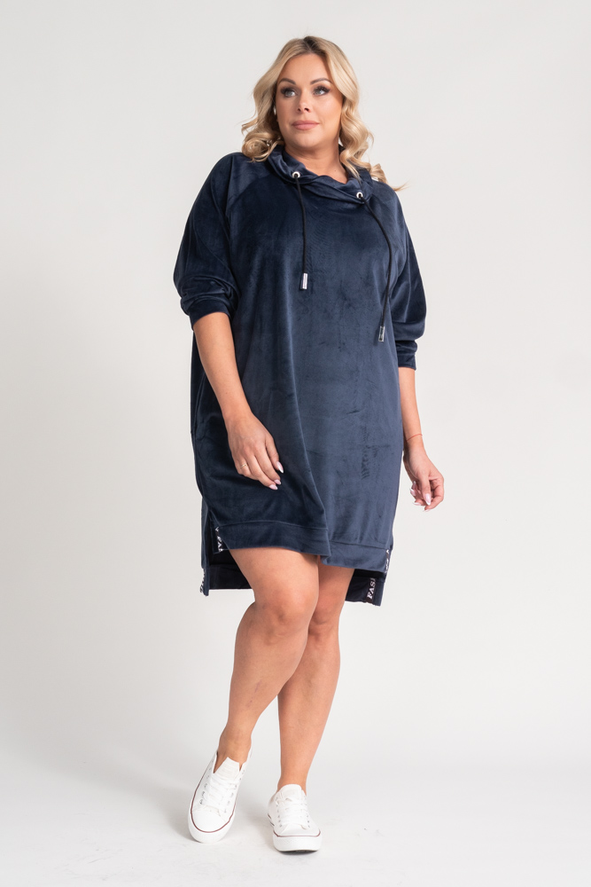  Navy blue velour dress PERIO