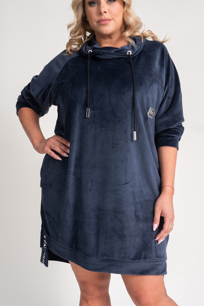  Navy blue velour dress PERIO