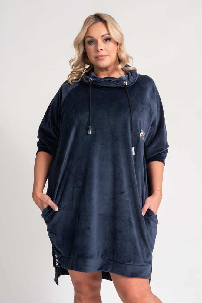  Navy blue velour dress PERIO