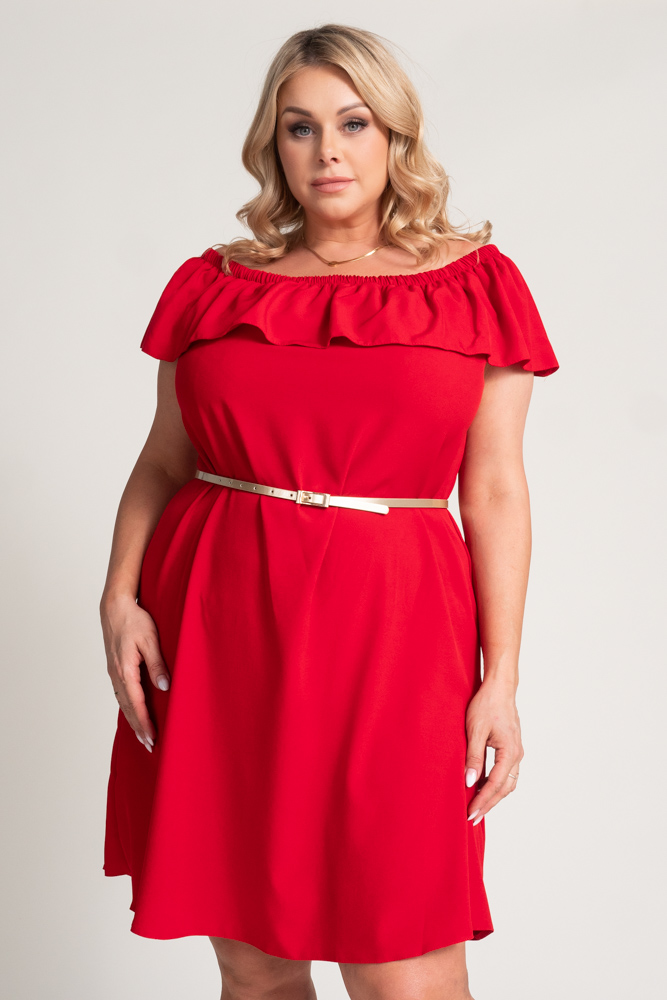  Red FRILIA Dress