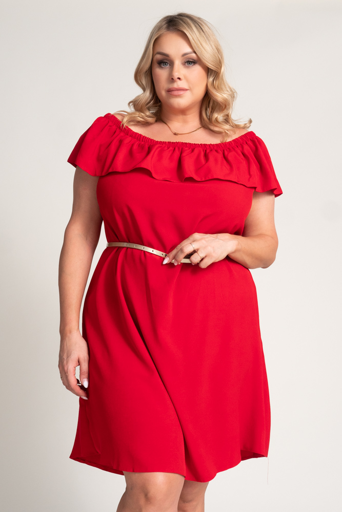  Red FRILIA Dress