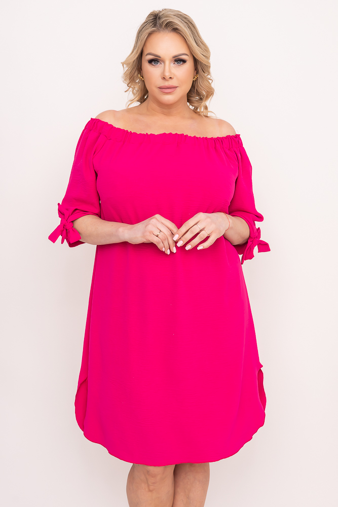  VALENCIA Spanish Dress Plus Size Fuchsia