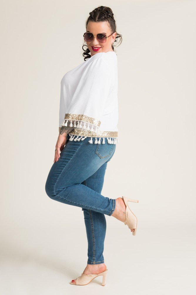  White Blouse with Tassels GARMINA