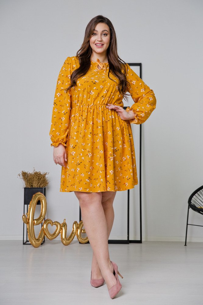  Yellow CHERYL Plus Size Dress