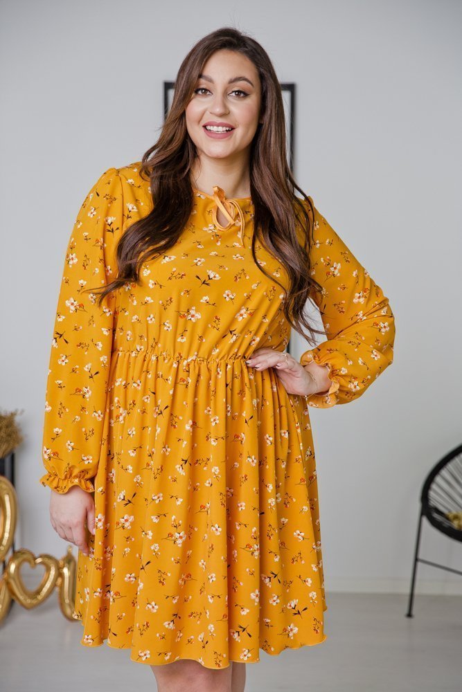  Yellow CHERYL Plus Size Dress