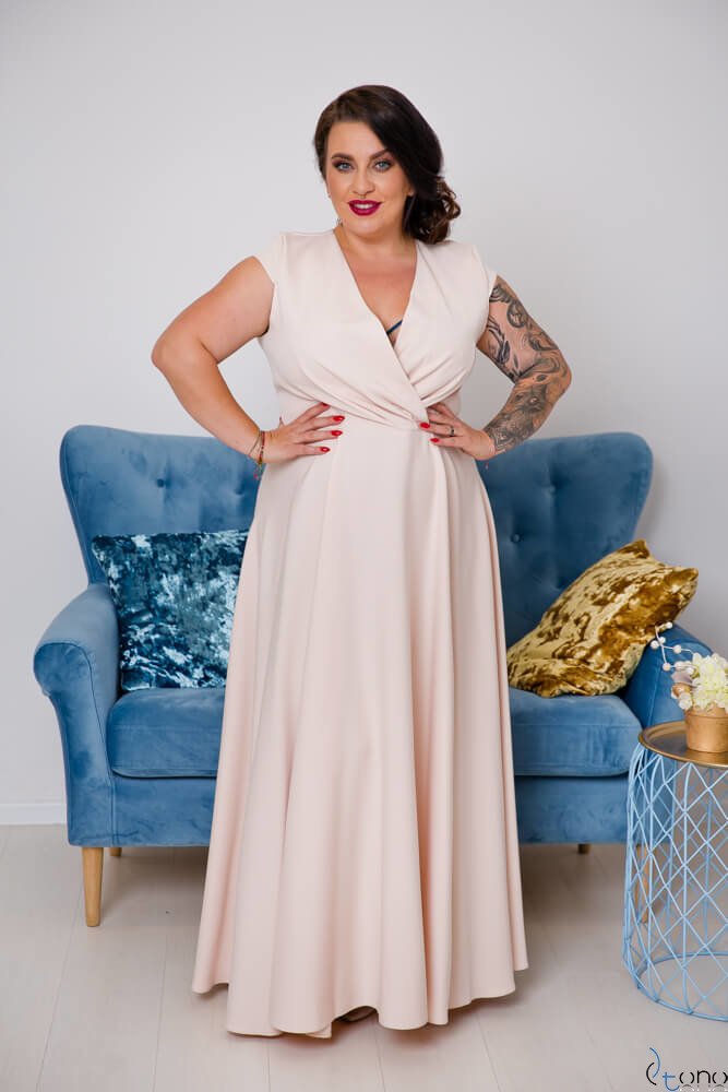 Beige LOREDANA Plus Size Dress