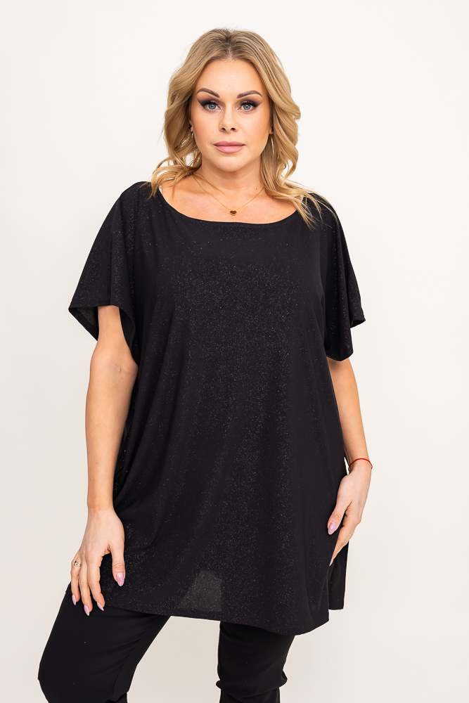 Black Glitter Blouse by MALPEZA