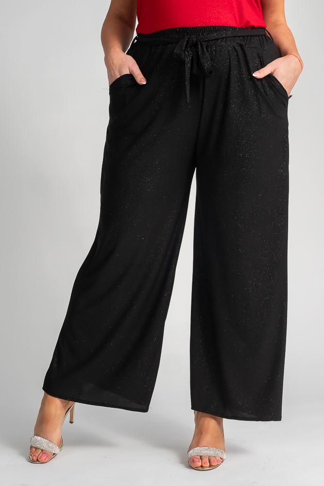 Black Glitter culotte pants WIDIO