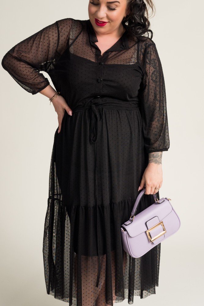 Black Mesh Dress MARSIO