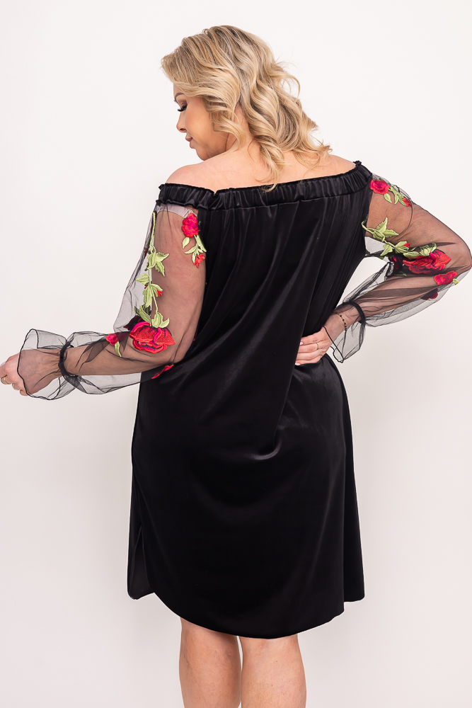 Black Velour MADAME Plus Size Dress 