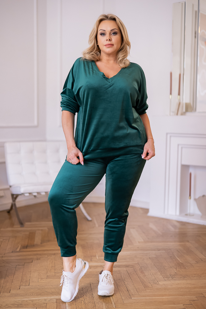 Bottle green velour tracksuit TELIO