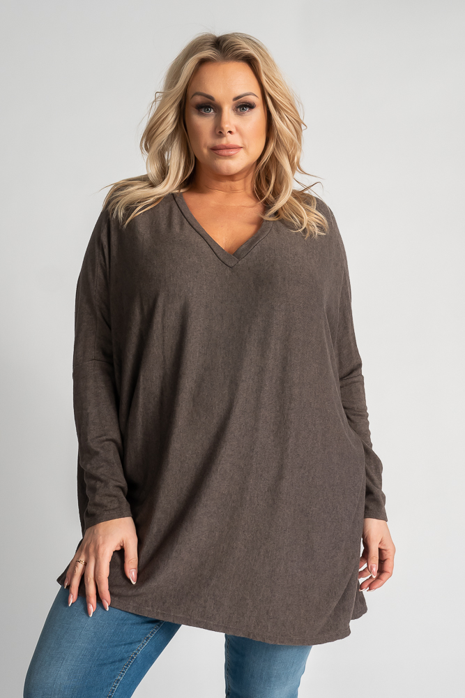 Brown Oversize Sweater NELVI