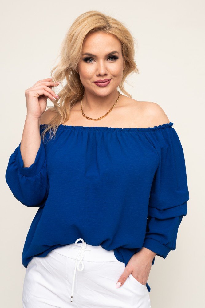 Cornflower Blouse with ruffled sleeves NANSI