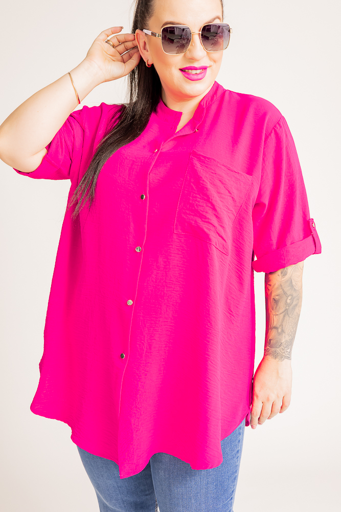 Fuchsia Shirt with stand-up collar LERIA