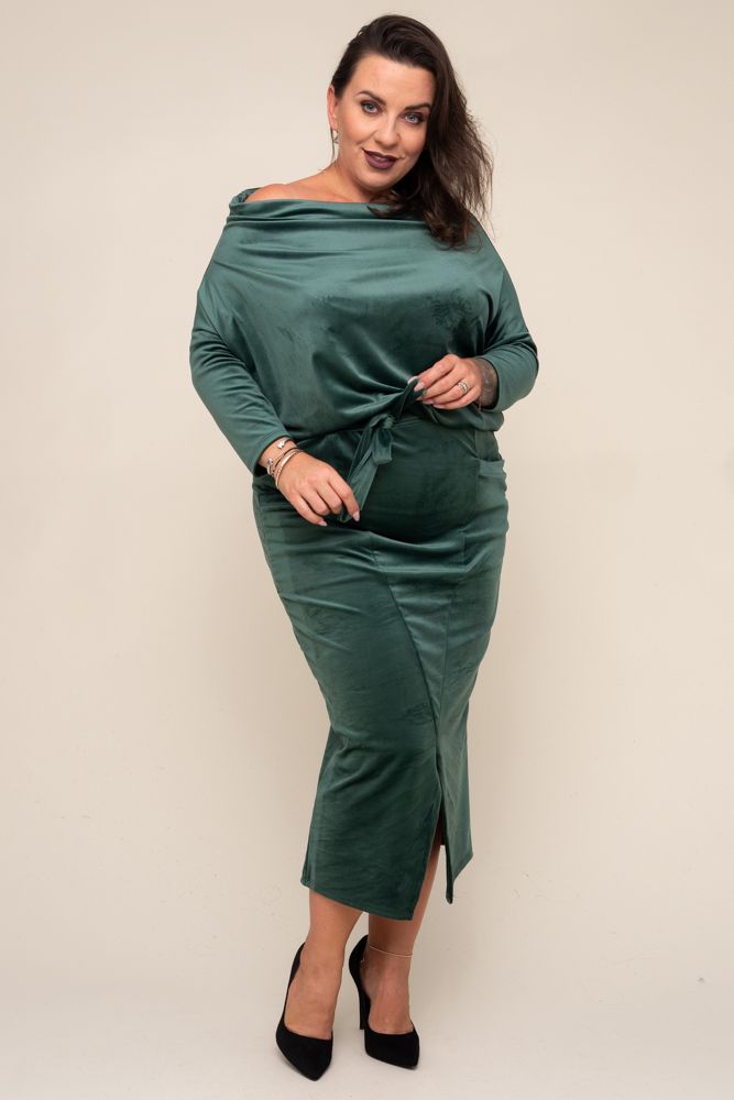 Green MIRI Velour Dress