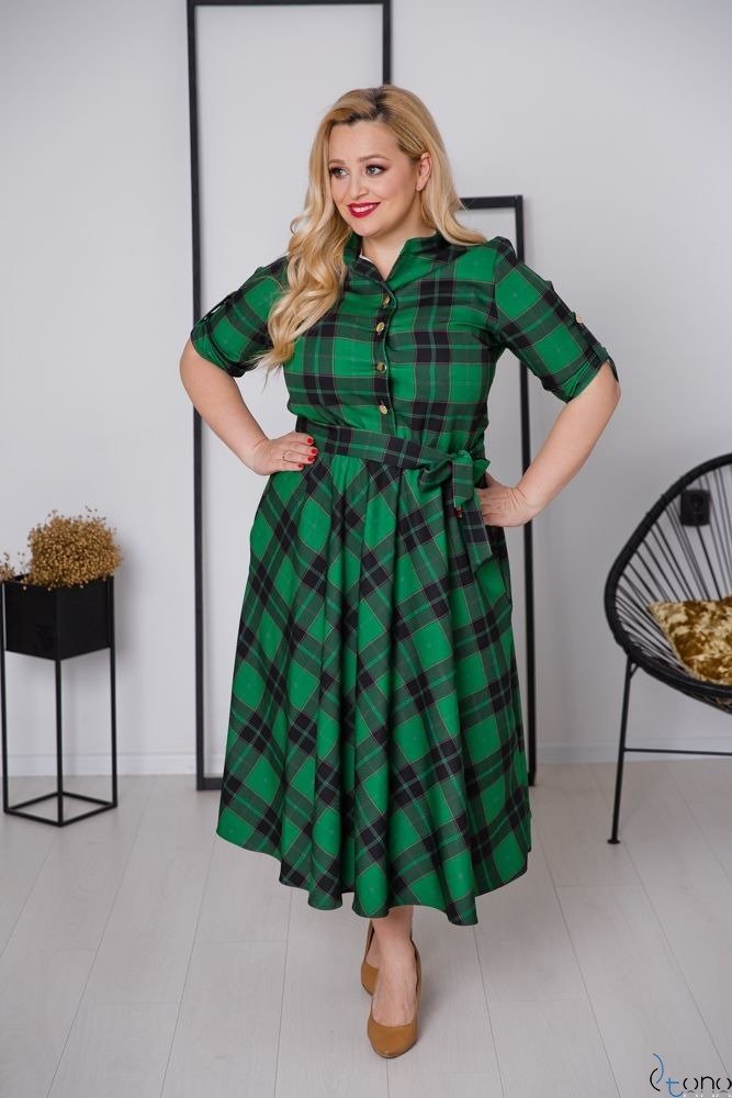 Green RAVELA Plus Size Dress 