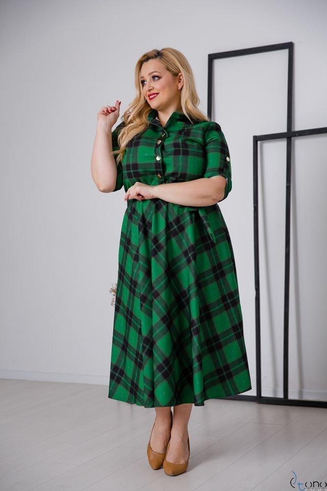 Green RAVELA Plus Size Dress 