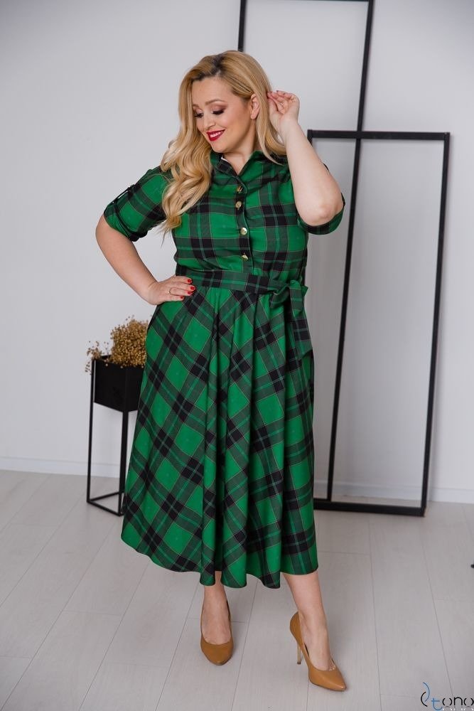 Green RAVELA Plus Size Dress 