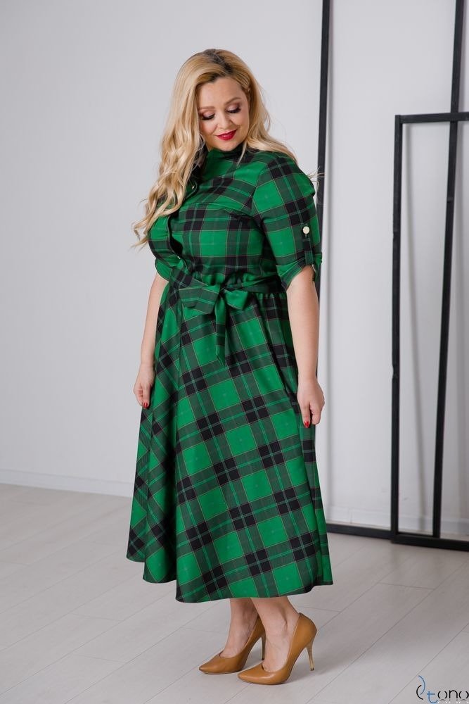 Green RAVELA Plus Size Dress 