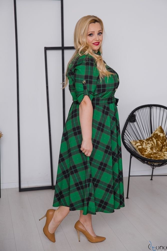 Green RAVELA Plus Size Dress 