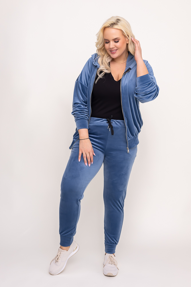 Grey Velour Tracksuit Set KARMENIO