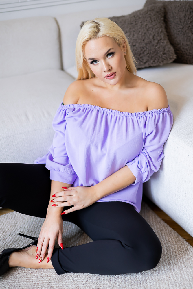 Lilac Blouse with crinkle sleeves NANSI