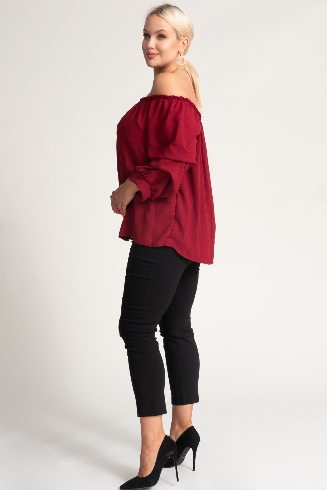 Maroon Blouse with crinkle sleeves NANSI