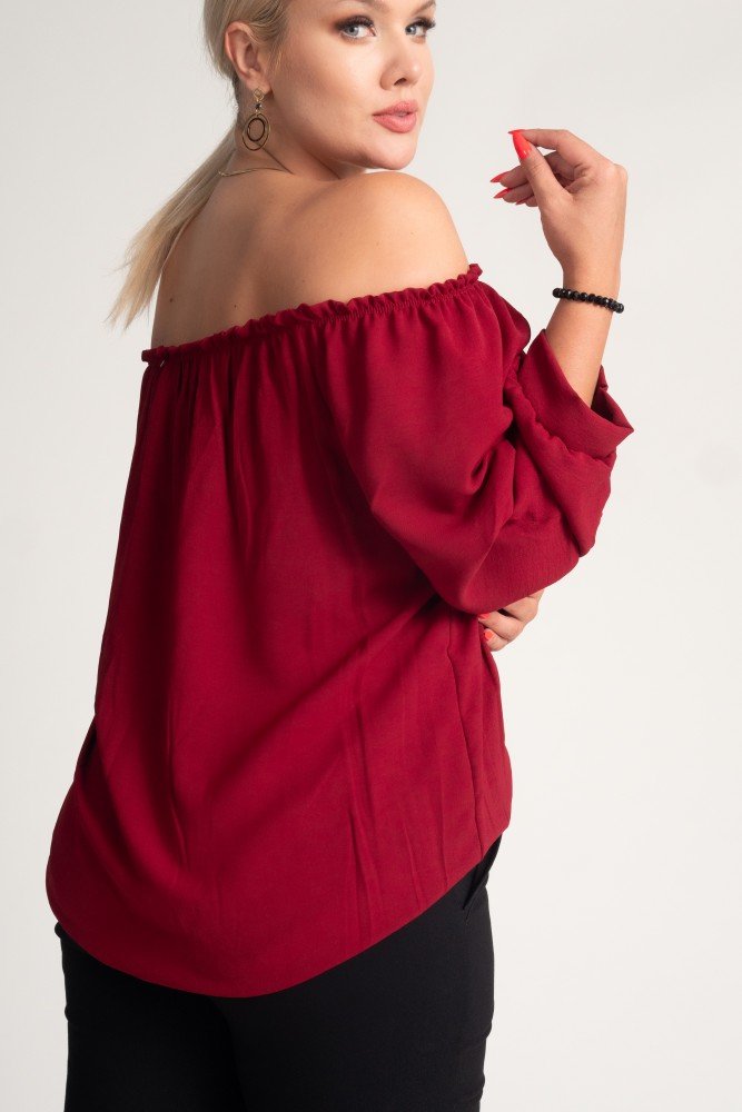 Maroon Blouse with crinkle sleeves NANSI