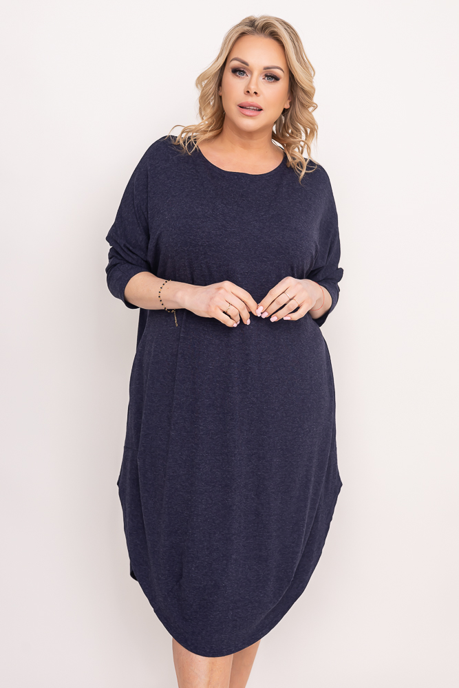 Navy Blue DONNA Plus Size Dress