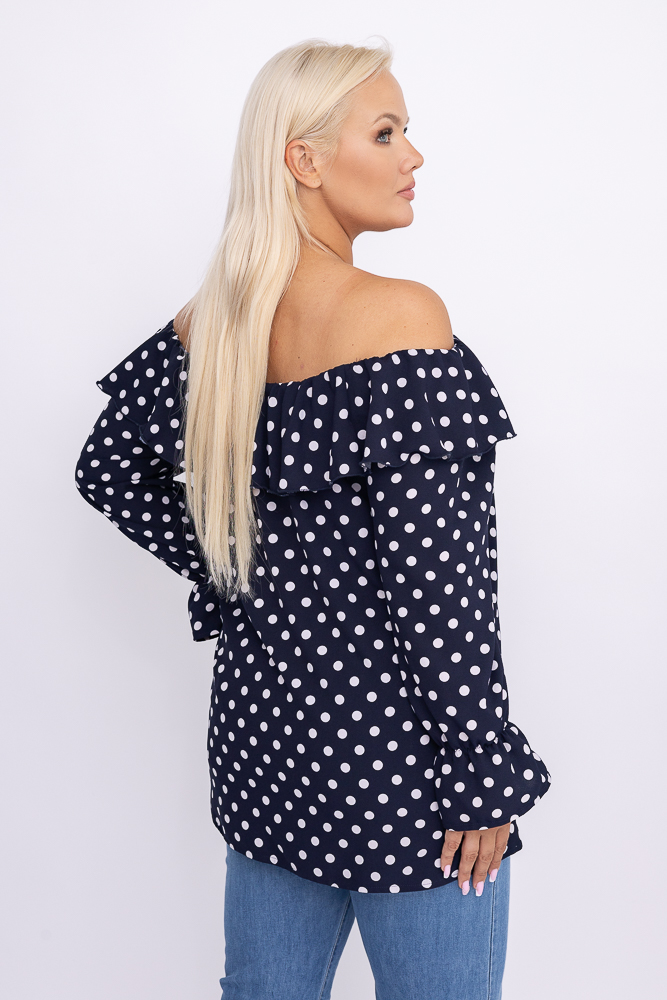 Navy Blue LOREZIA Plus Size Blouse